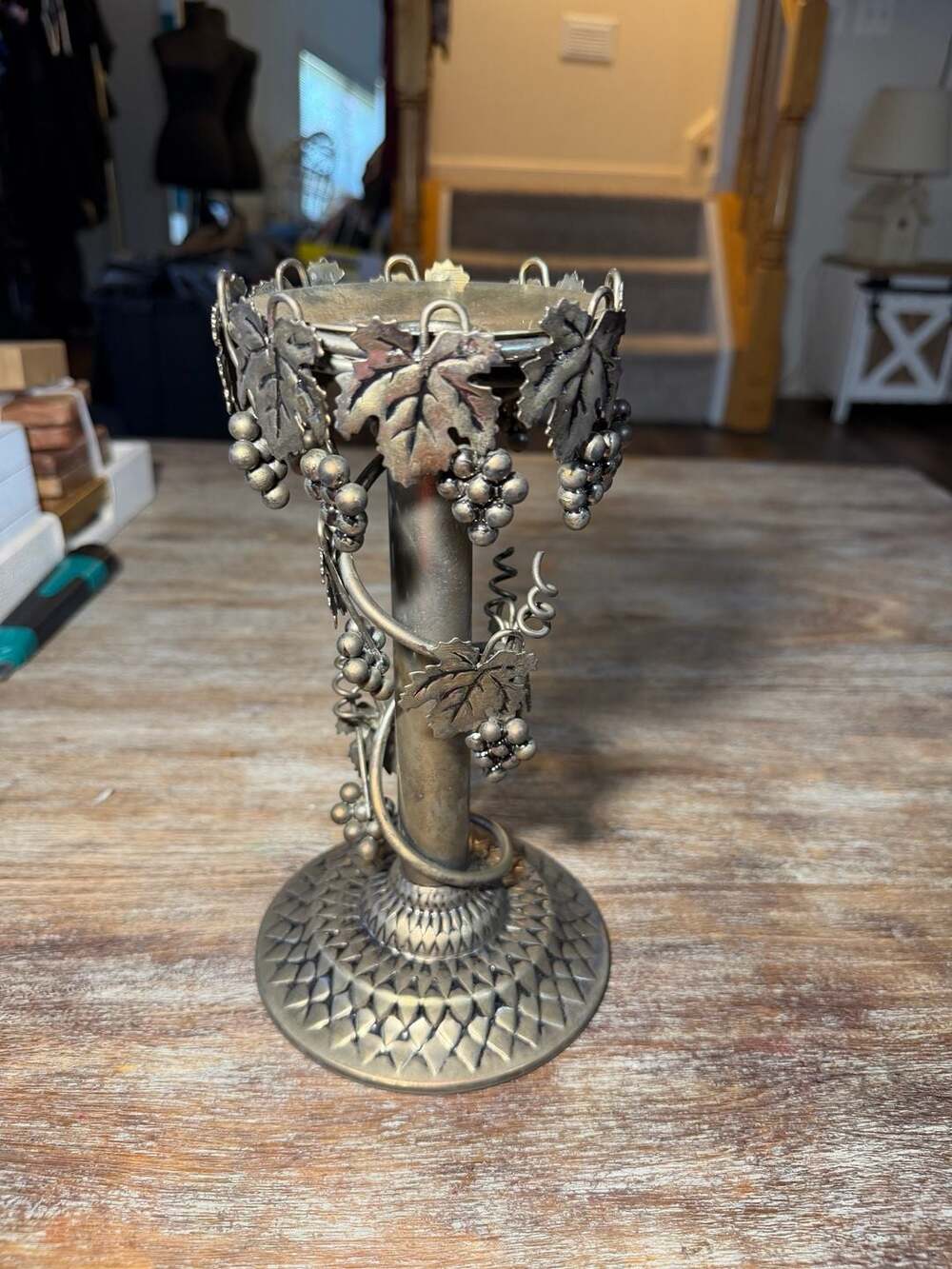 Studio Silversmiths Vintage Silver-Plated Grapevine Taper Candle Holder